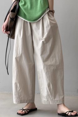 High-Waisted Straight-Leg Women's Casual Pants - 2025 Summer Loose Fit Carrot Pants, Thin Wide-Leg Work Trousers for Effortless Style