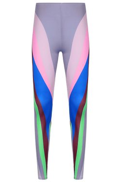 High-Waisted Tight-Fitting Color-Blocking Printed Fitness Yoga Pants for Casual Sports - 2023 European and American Style