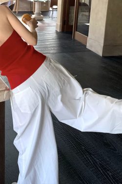 High-Waisted White Wide-Leg Pants for Women, Summer 2025, Loose-Fitting Draping Casual Versatile Straight-Leg Floor-Length Trousers