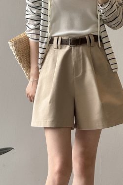 High-Waisted Wide-Leg Casual Pants for Women, Summer 2025 Slimming Loose Work Shorts, Trendy High-End Style
