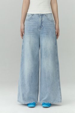 High-Waisted Wide-Leg Jeans for Women, 2025 New Style, Loose Fit, Relaxed Blue Denim, Trendy Casual Wear