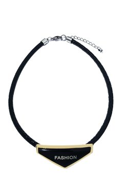 Inverted Triangle Black Leather Choker Necklace for Women - Light Luxury Clavicle Chain, Trendy High-End Design