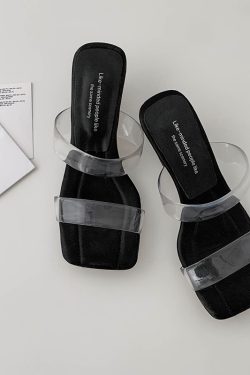 Irregular Wedge Transparent Open-Toe Sandals for Women - French High-Heeled Summer Footwear for Outdoor Style
