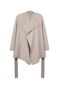 Irregular Woolen Lapel Short Coat for Women - Double-Sided Autumn Winter Jacket in Trendy Temperament Style