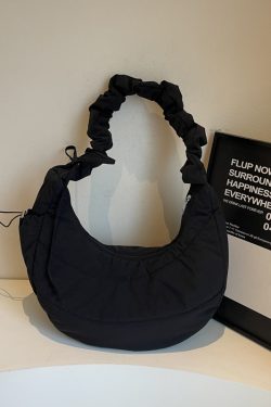 Japanese Harajuku Cotton Tote Bag for Women - Spring/Summer 2025, Large Capacity Dumpling Shoulder Crossbody Bag