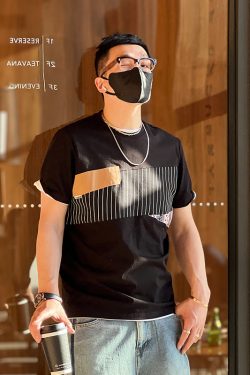 Japanese Retro Patchwork Short-Sleeve T-Shirt for Men, Summer Harajuku Color-Blocking Casual Graphic Tee