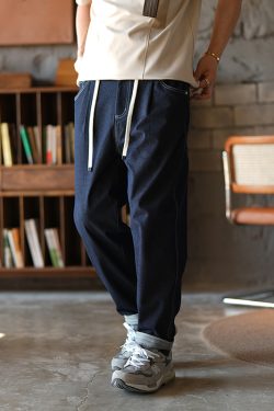 Japanese Retro Straight-Leg Jeans for Men - Slim Fit Casual Drawstring Pants, Versatile Spring Trend