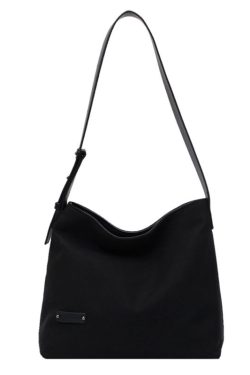 Japanese Style Canvas Tote Bag for Women - Minimalist Crossbody Shoulder Bag, Large Capacity, Trendy Casual Shopping Bag