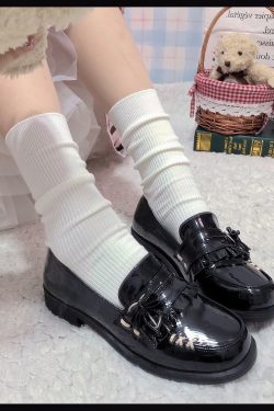 Japanese-Style JK School Uniform Shoes for Women - Sweetheart Spy Round Toe Low Heel Bowknot Small Leather Footwear