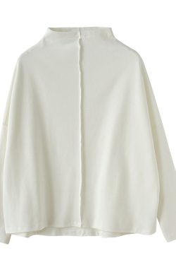 Japanese-Style Pearl Cotton Pullover Sweatshirt Dress - Slimming Half-High Collar, Loose Fit, Youthful Fashion for a Chic Look
