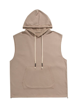 Japanese-Style Retro College Plain Tank Top for Men and Women, Loose Casual Summer Sleeveless Hoodie, Y2K Fashion