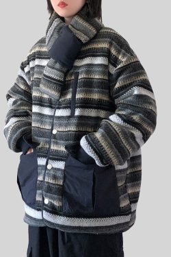 Japanese-Style Retro Reversible Collarless Scarf Jacket for Men and Women - Loose-Fitting Thick Unisex Cotton Winter Coat