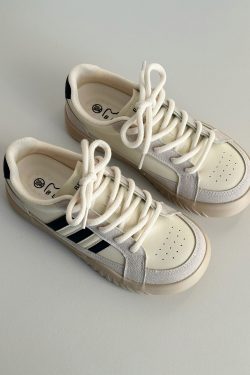 Japanese-Style Thick-Soled Casual Skate Shoes for Spring 2025 - Versatile Little White Sneakers