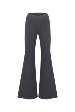 Knitted Flared Casual Pants for Women, Luxe Wool Blend, High-End Feel, Chic Knit Trousers, Stylish Everyday Wear