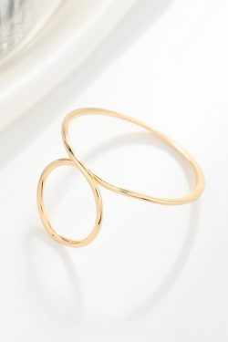 Korean Minimalist Geometric Circle Hollow Ring - Women's Brass Electroplated Fashion Jewelry