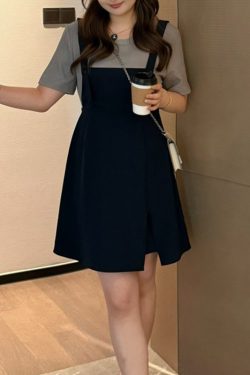 Korean Style 2025 Summer Fashion Dress for Women, Chic Casual Two-Piece Design, Trendy Niche Look