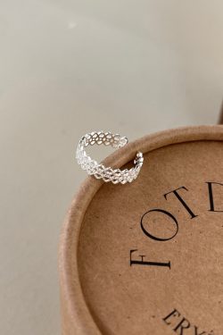 Korean-Style Adjustable Heart Lace Open Finger Ring for Women - Fashionable High-End Niche Design for 2025