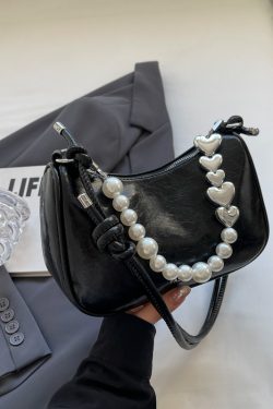 Korean-Style Beaded Underarm Bag for Women - 2025 Autumn Textured Versatile Shoulder Crossbody Pillow Bag