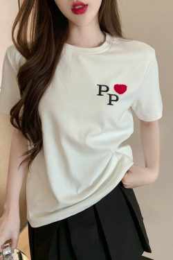 Korean-Style College Fashion Set for Women - Youthful Short-Sleeve T-Shirt & Pleated Skirt - Trendy Summer Outfit