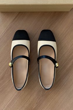 Korean-Style French Mary Jane Shoes for Women 2024, Chanel-Inspired Flat Sole with Single Strap, Perfect for Skirts and Dresses