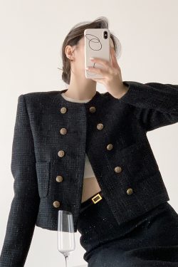 Korean-Style High-End Short Fragrant Wind Coat for Women - Elegant Petite Fashion Top with French Chic Appeal