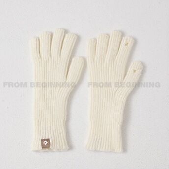 Korean Style Knitted Five-Finger Touchscreen Gloves for Autumn & Winter - Warm Long Gloves for Fashionable Comfort