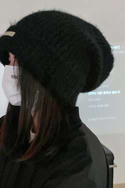 Korean Style Knitted Wool Hat for Women - Warm Solid Color Ear Protection, Versatile Autumn & Winter Fashion Accessory for Small Faces