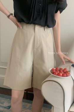 Korean Style Loose Wide-Leg Casual Tencel Shorts for Women - Elegant 2025 Summer Fashion, High-Quality Student Look