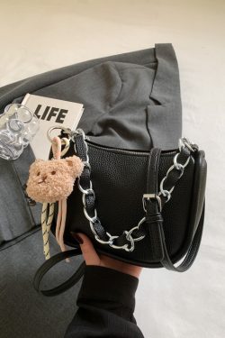 Korean-Style Lychee Texture Handbag for Women - Trendy 2025 Shoulder Crossbody Pillow Bag