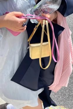 Korean Style Mini Square Crossbody Bag - Trendy Multi-Color Fashionable Waist Bag for Cards - Perfect for Y2K and Internet Aesthetic