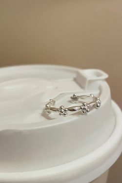 Korean-Style Minimalist Fresh Flower Ring - Versatile Brushed Plain Band for Women - 2025 Niche Design Index Finger Ring