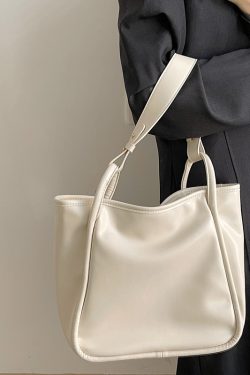 Korean-Style Minimalist Tote Bag - 2025 Spring/Summer Commuter Handbag, Large Capacity Fashionable Shoulder Bag