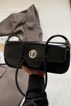 Korean-Style Patent Leather Underarm Bag for Women - 2025 New Model, High-End Handheld & Shoulder Small Square Bag, Versatile & Chic