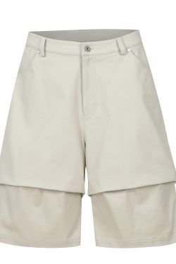 Korean Style Retro Oversized Three-Dimensional Pleated Cargo Pants - Casual Seven-Point Length Fashion Bottoms