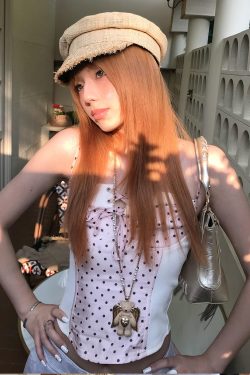 Korean Style Sleeveless Polka Dot Camisole Top - Slim Fit Summer Outfit for a Sexy Look