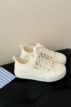 Korean Style Thick-Soled Canvas Sneakers for Women - Versatile Two-Wear Comfortable Shoes, 2025 Trendy Fashion Footwear