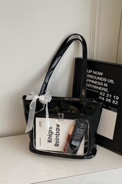 Korean Style Transparent Jelly Tote Bag for Women, Soft Girl Shoulder Bag, Trendy 2025 Fashion Accessory