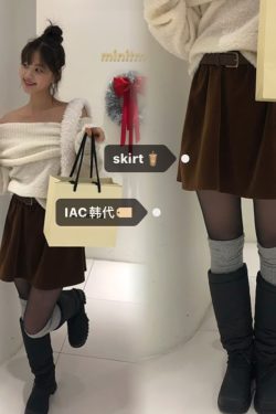Korean Style Winter Mini Skirt Set with Waist Belt in Beautiful Matte Velvet - Trendy Fashion for Girls