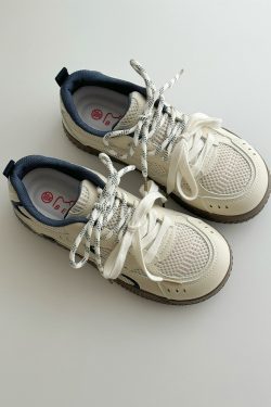 Korean Style Women's Breathable Mesh Training Sneakers - Versatile White Casual Sports Shoes for 2025 Trendy Look