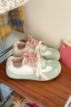 Korean Style Women's Thick-Soled Sneakers - Versatile White Casual Training Shoes for Spring Summer 2025