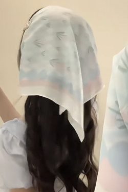 Korean Tulip Silk Headscarf - Versatile Travel Accessory for Sun Protection, Artistic Floral Design, Instagram-Style Fashion