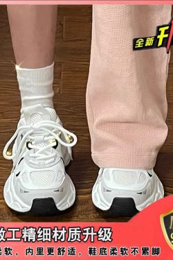 Korean Women's High-Top Dad Shoes, Summer 2025 Mesh Breathable Thick-Soled Sports Casual Footwear