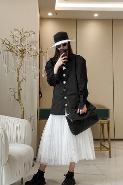 Lapel Button Puff Sleeve All-Cotton Casual Shirt for Women - Versatile Spring Autumn Fashion in European Style