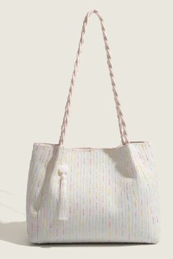 Large Capacity Canvas Tote Bag for Women, Versatile Summer Shoulder Bag for College Students, Casual Stylish Design 2025