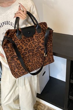 Large Capacity Leopard Print Bag for Women - 2025 Retro Commuting Crossbody Tote - High-End Spring/Summer Fashion