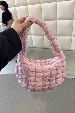 Large Capacity Pink Pleated Baguette Bag - Versatile Cloud Bag for Autumn/Winter 2025 Trendy Fashion