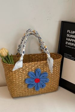 Large Capacity Woven Straw Tote Bag for Women with Bamboo Handle - Stylish Beach Shopping Basket for Summer 2025