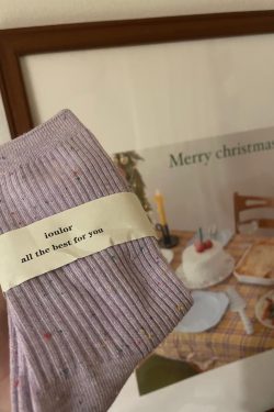 Lavender Cake Crumb Short Socks - Soft Textured Drip Design for Cozy Style