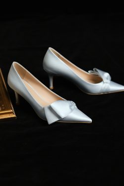 Light Blue Bridal High Heels - Comfortable French Style Wedding Shoes for Niche Design Gowns, Elegant and Chic