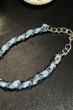 Light Luxury Denim Necklace for Women - High-End Clavicle Chain, Trendy 2025 Accessory with Niche Design